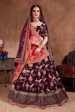 Elegent Bridal Velvet an Dori , Zari Sequence Embroidery work Lehenga Choli