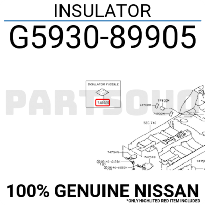 G593089905 Genuine Nissan INSULATOR G5930-89905 | eBay