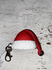 Bath & Body Works Pocket Holder Christmas Santa Hat Bell Red Clip Bag Purse NEW