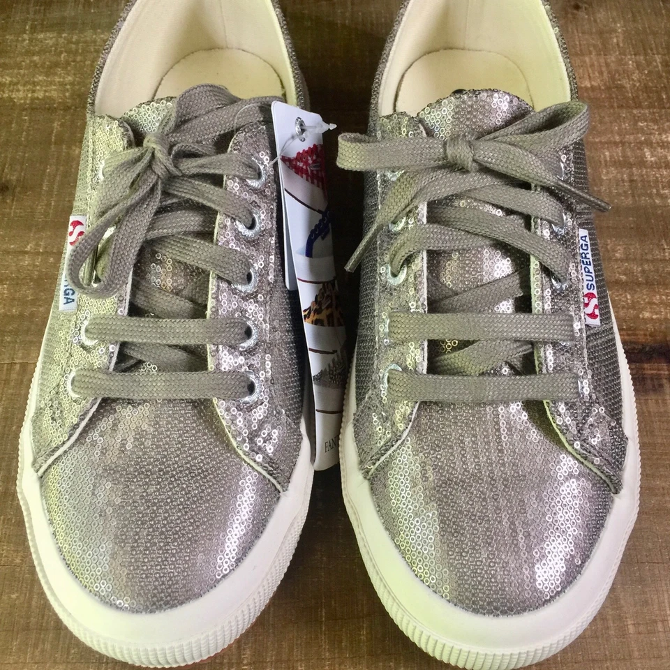 Superga Sneakers Metallic Sequin Gray 7.5 - Image 2 of 4