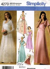Retro 1930' Simplicity Evening Dress Jacket Pattern 4270 Size 8-16