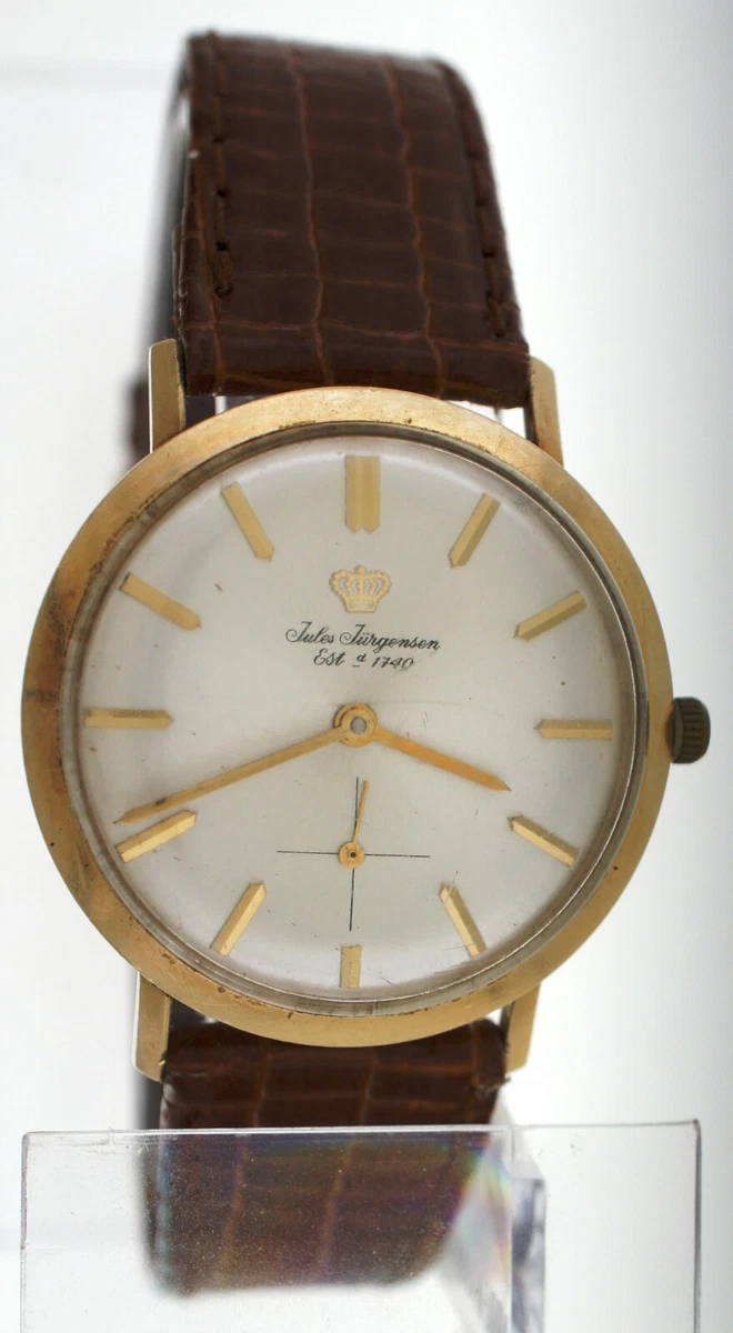 Vintage jules jurgensen 14k gold best sale watch