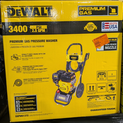 #ad NEW DEWALT 3400 PSI 2.5 GPM Gas Cold Water Pressure Washer w DeWalt 210 Engine $324.99
