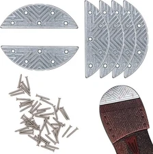 Metal Heel Plates 3 Pairs Sole Repair Kit with Screw Nails Shoes Heel Taps Ti...
