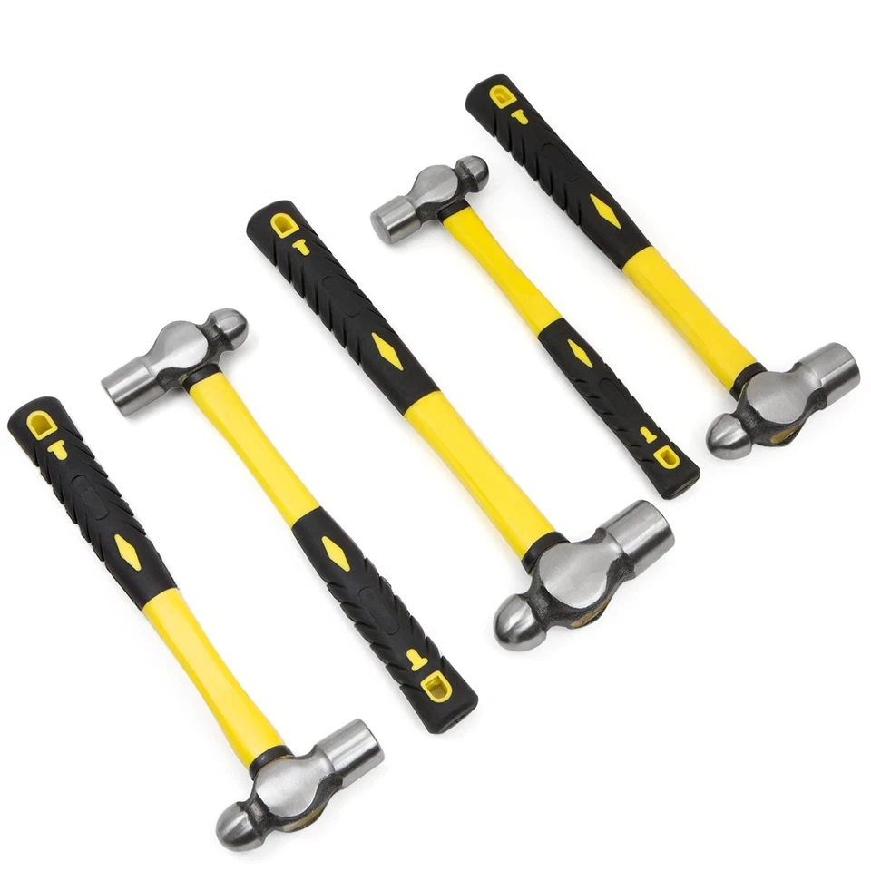 Stark USA Ball Pein Hammer 5pc Set 8 to 32 oz Fiberglass for Metal Rivet Chisel - Image 2 of 4