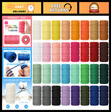 32 Rolls Macrame Cord 4 Strand 3MM x 1760 Yards Natural Cotton Craft Twine DIY S