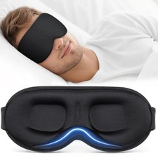 Sleep Mask for Men Women 100 Blackout 3D Soft Eye Cover Side Sleepers Black