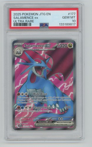 PSA 10 SALAMENCE ex 2025 Pokemon JTG EN #177 Ultra Rare SP