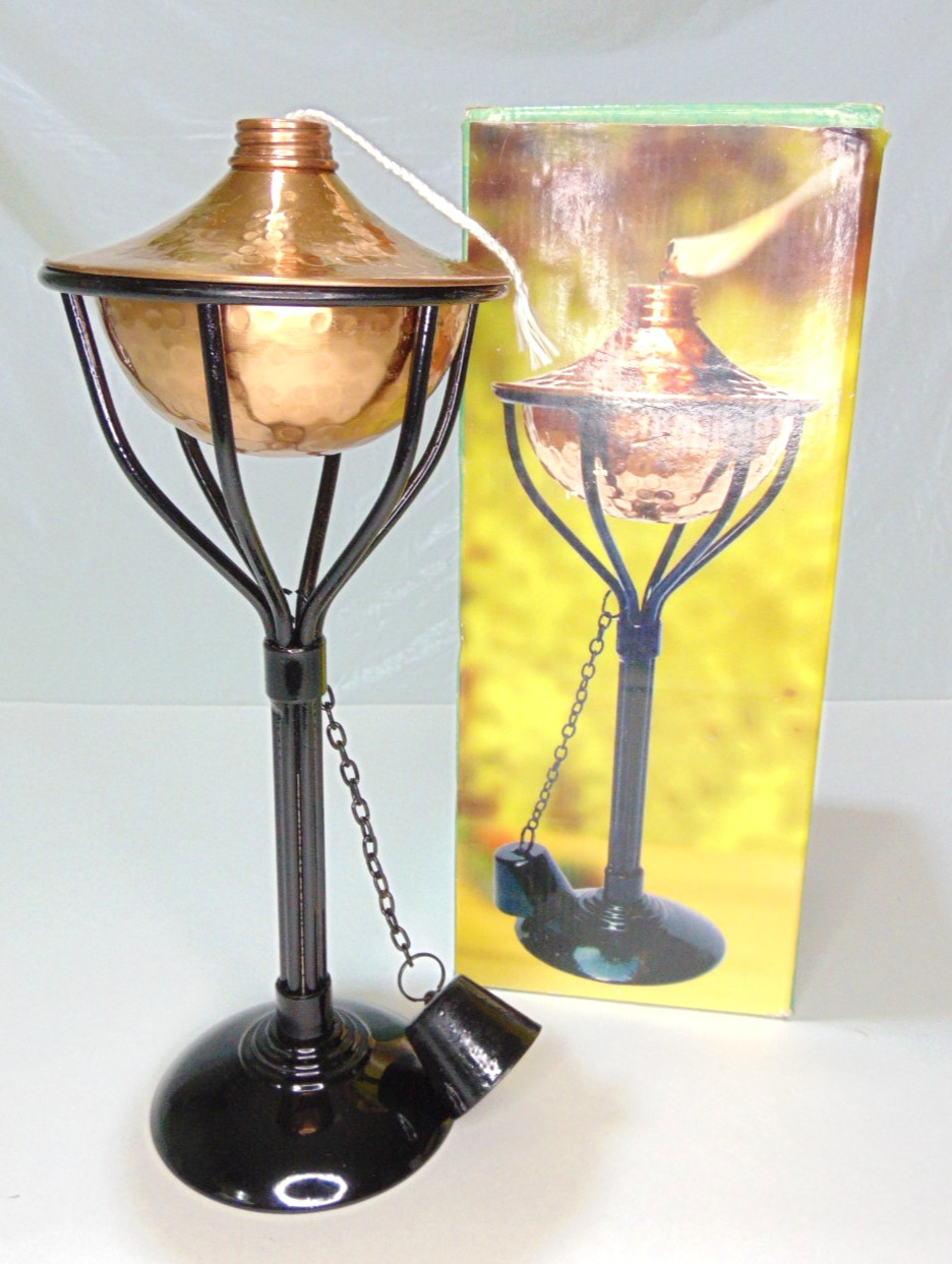 Lamp 12.5"h X 5"w Heavy Copper Refillable Mosquito Repellant