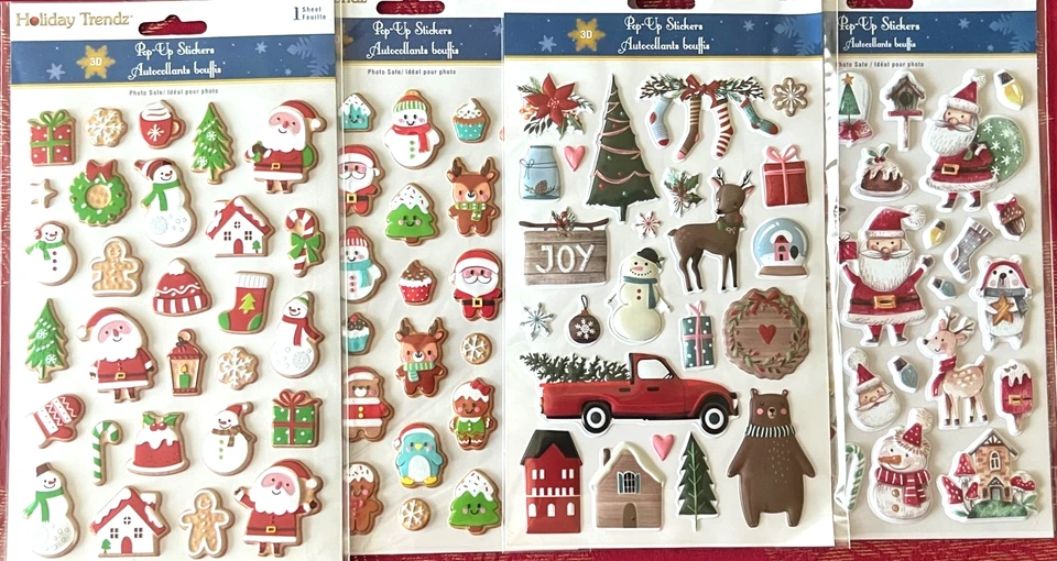 YOU CHOOSE - CHRISTMAS ICON 3D STICKERS HOLIDAY TRENDZ/FOREVER IN TIME RARE