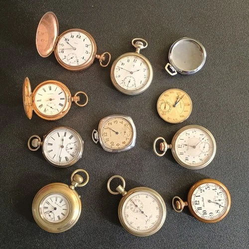Antique Pocket Watch Lot Waltham 19 Jewel, Columbia, Trans Pacific, Trenton &...