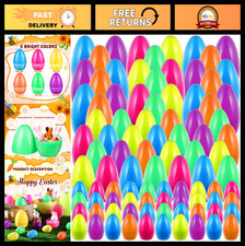 114 Pcs Jumbo Fillable Plastic Easter Eggs - Large Colorful Egg Hunt Stuffers 