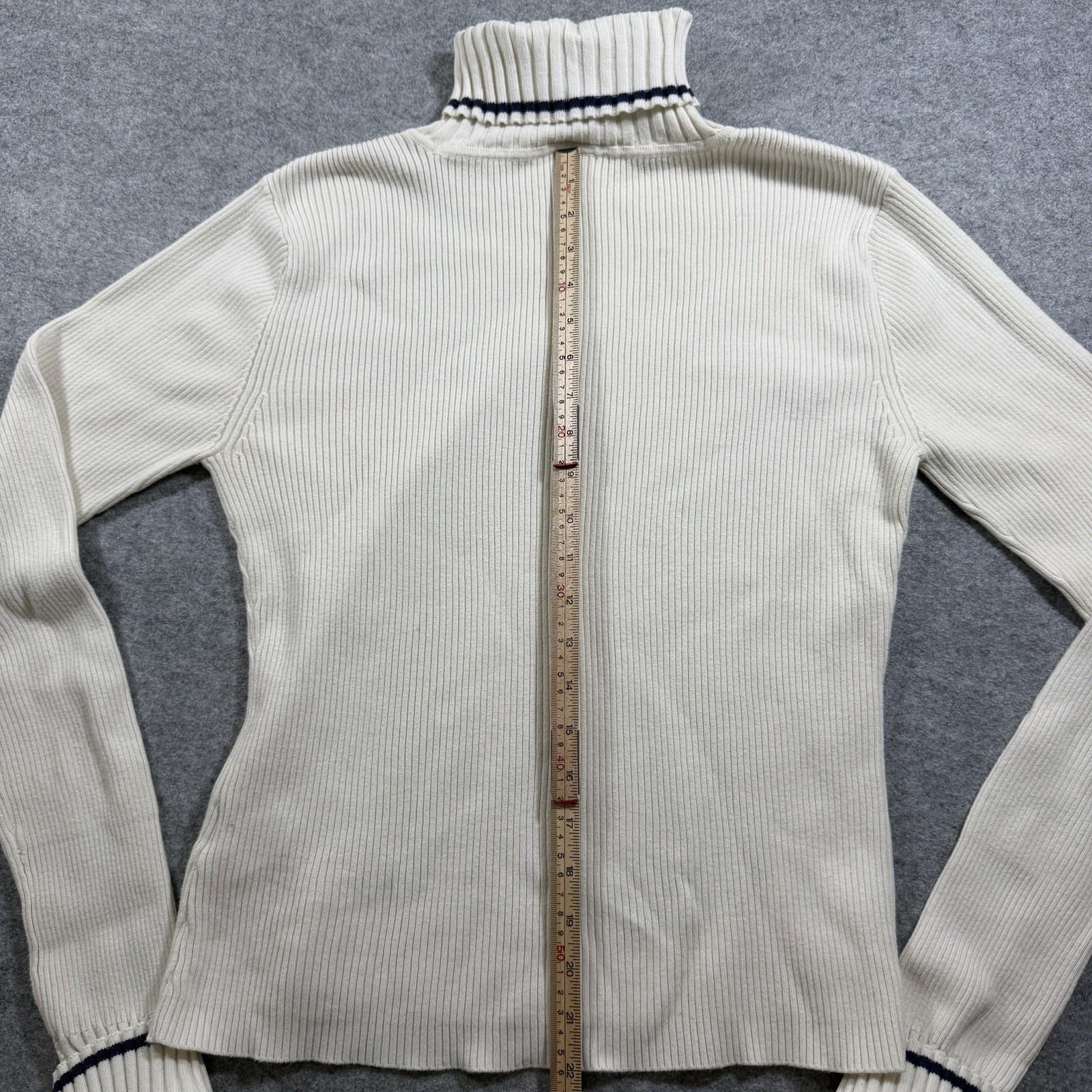 Vintage Tommy Hilfiger Turtleneck Sweater Womens XL Made In Japan Rib Knit Cream thumbnail 11