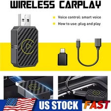 Mini Wireless CarPlay Adapter for Apple Plug & Play Low Latency Converts Wired