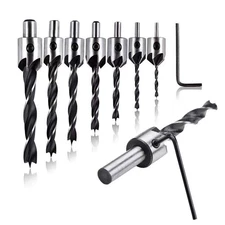 7 PCS Countersink Drill Bit Set, Woodworking Chamfer HSS 3-10mm Hex Wrench