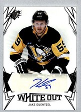 Jake Guentzel 2022-23 SPx White Out Auto #WO-JG Pittsburgh Penguins