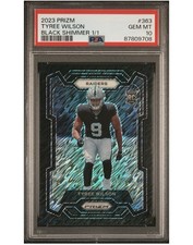2023 Panini Prizm Tyree Wilson #363 Black Shimmer Prizm Rookie 1/1 (RC) PSA 10