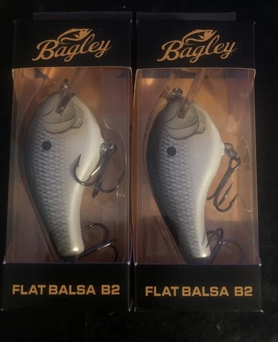 Bagley Flat Balsa B2 Realistic Shad Squarebill crankbaits Bass lures Lot Of 2