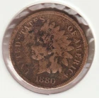 US Rare Old West 1880 Indian Head Penny Coin American Collection Shield Cent USA