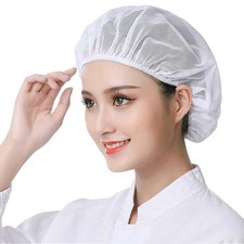 6pcs Unisex Elastic Chef Hat Kitchen Cooking Hat Food Service Hair Nets Adjus...