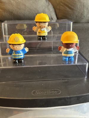 Playgo Mini Wheels Figures Lot of 3 Firefighter Construction Waste Management 