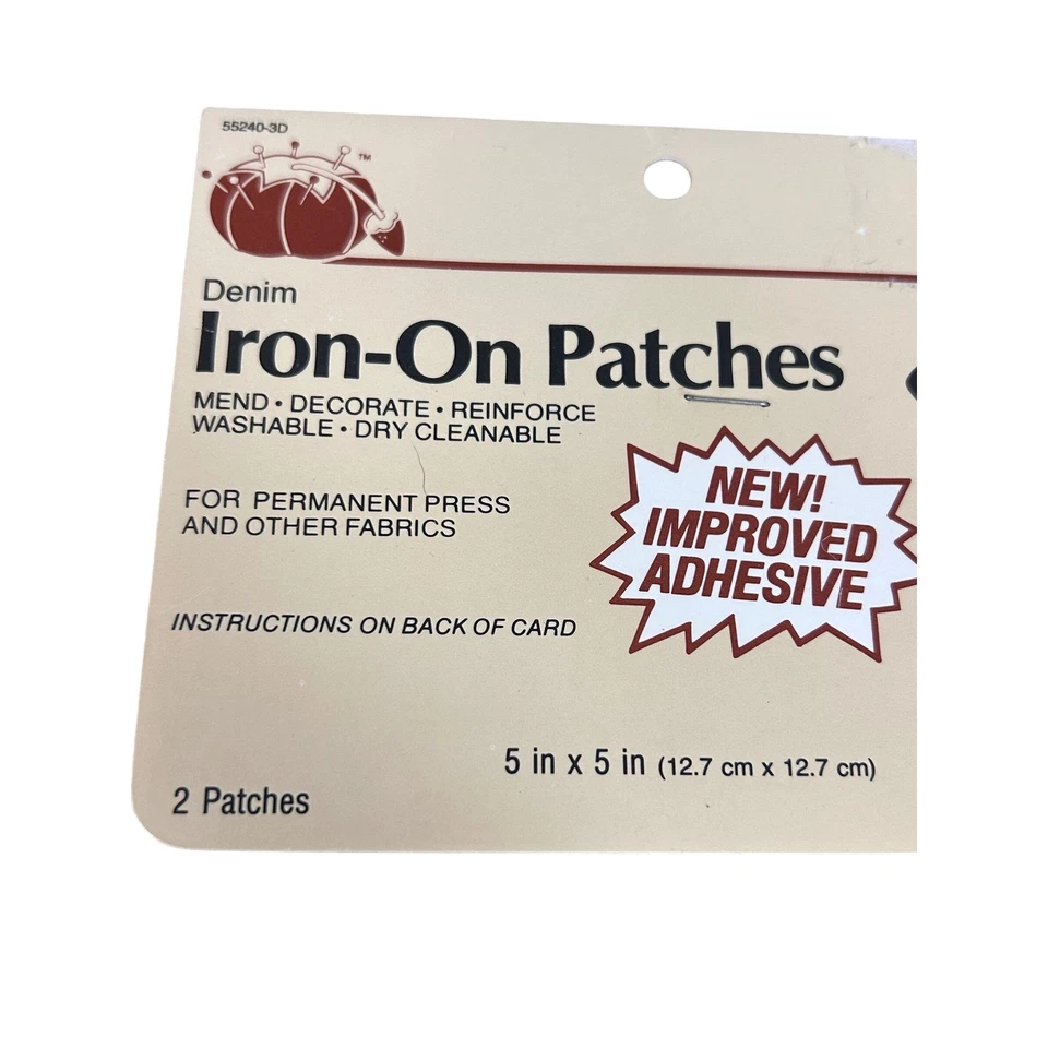Dritz Denim Iron-On Patches Vintage 5x5 New Improved Adhesive Mend Decorate - Image 2 of 3