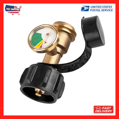 #ad #ad Propane Tank Gauge Brass Adapter w Gas Pressure Level Meter Indicator for BBQ RV $14.87