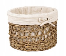 Seagrass Woven Round Basket - 25x25x18cm Storage Holder
