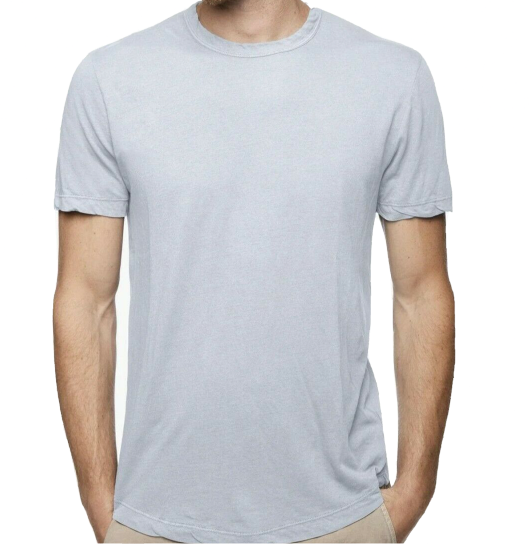 James Perse Men's Light Blue S/S Premium Crew Neck T-Shirt