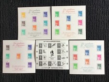 blocs jeux olympiques d'hiver 1992  NOIR Neuf et les couleurs de Marianne NEUF 