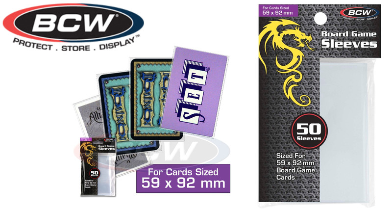 50 - 59 X 92mm Standard European Sized Board Game Cards Sleeves Package BCW