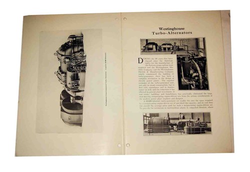 MAY 1914 WESTINGHOUSE TURBO-ALTERNATORS 40 Pgs w/COVERS Monograph-ELECTRIC GENER - Picture 7 of 16