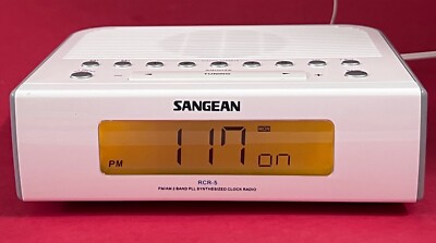 Sangean RCR-5 Digital AM/FM Alarm Clock Radio White