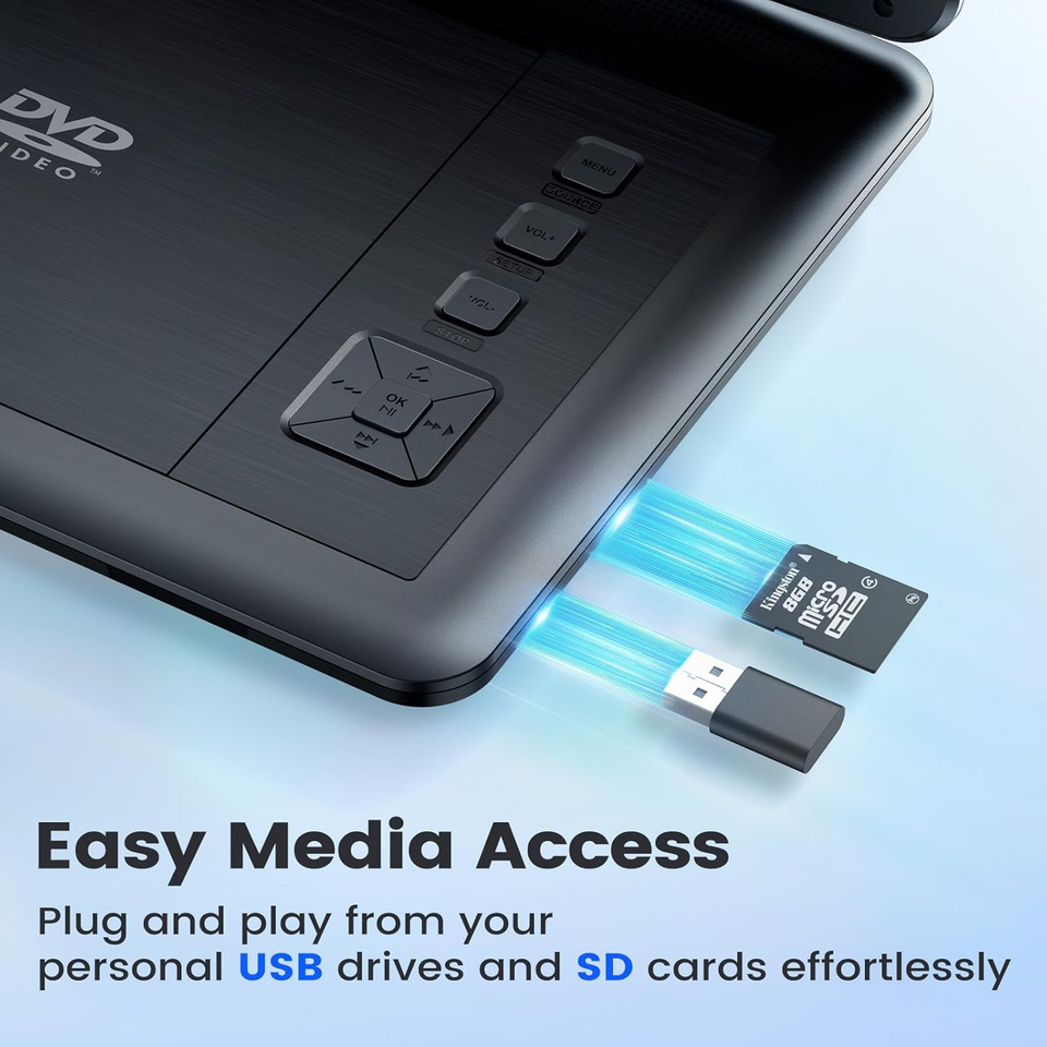 13" Portable DVD Player with 11.6" Swivel Display Screen, DVD Player