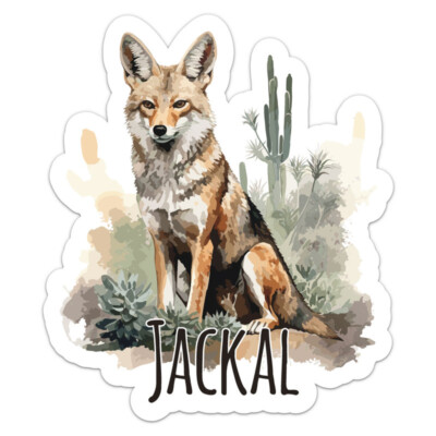Watercolor Jackal Animal Vinyl Decal Car Bumper Sticker