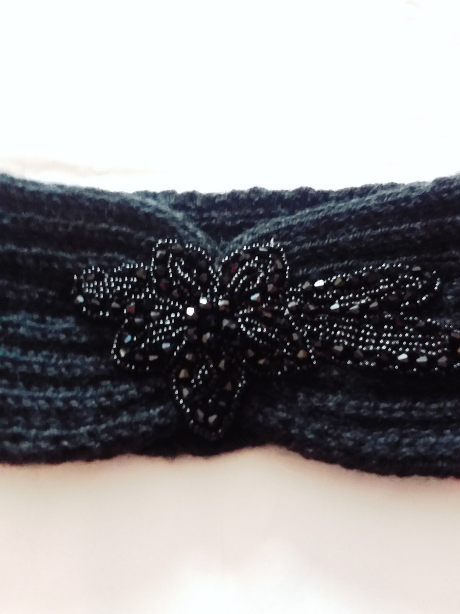 Beaded Knit Winter Head Wrap Headband By All Jazzed Up | eBay display picture 1