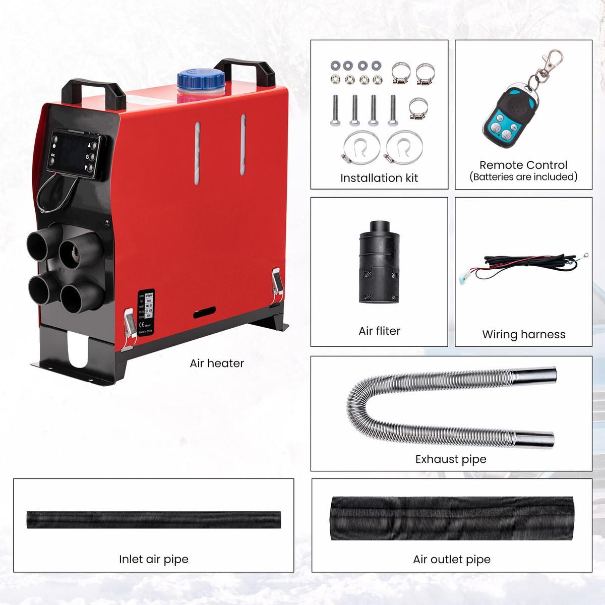 Air diesel Heater LCD Remote 2KW-5KW 12V For Motor Homes Boats Caravan  4-Hole | eBay