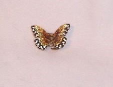 Elegant Metal Butterfly Hair Ornament Gold Colored Metal Black/Clear/Rust Lot 20