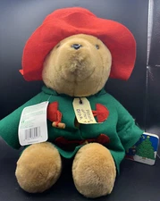 Vintage Holiday Paddington Bear with Xmas Book - Sears Kids Gift 16" Plush 1996