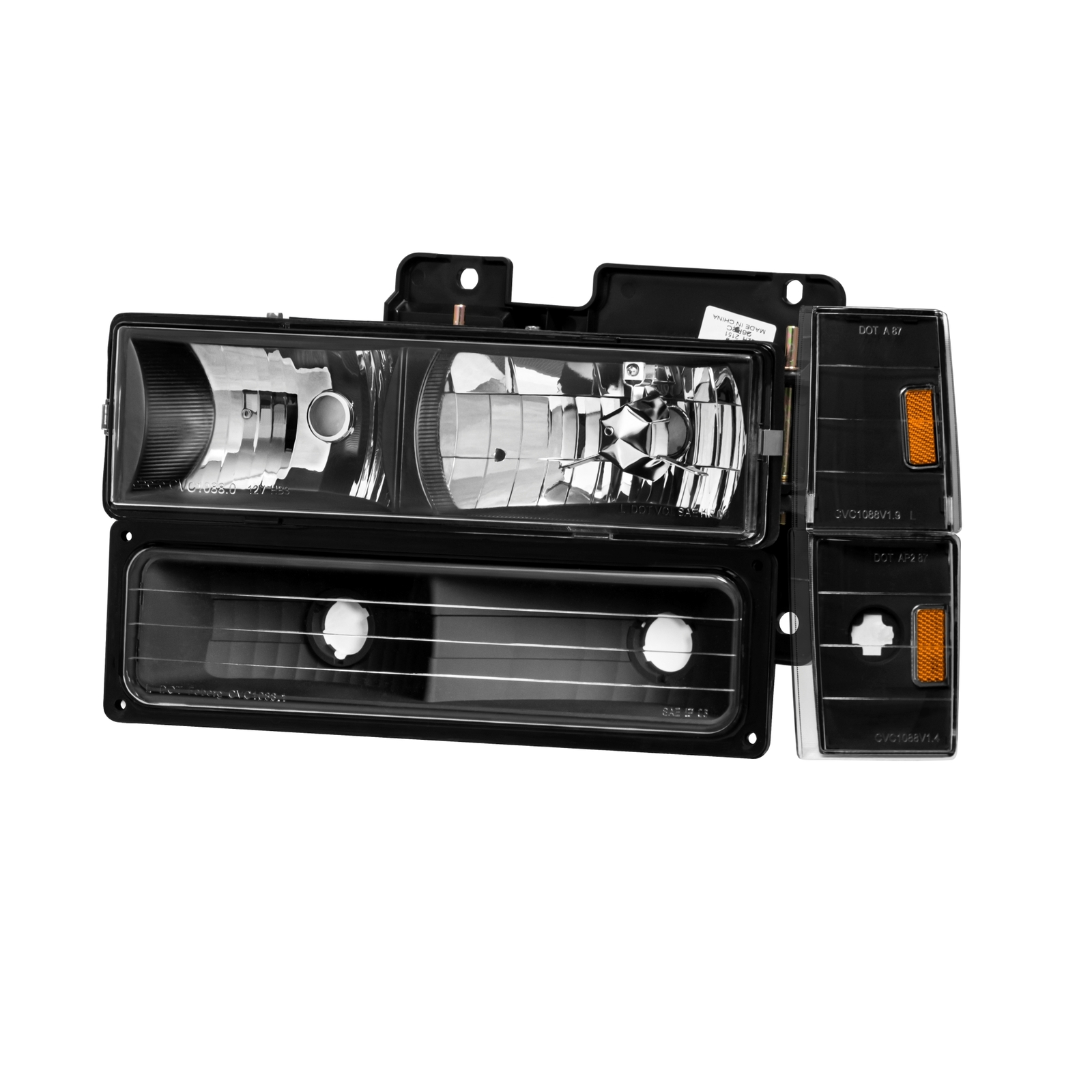 BLACK HOUSING HEADLIGHT BUMPER CORNER LAMPS FOR 198893 CHEVY C10 C/K 15003500 eBay