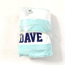 Pottery Barn Kids Whale Stripe Baby Beach Hooded Towel DAVE Monogram Blue White