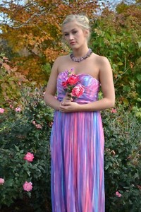 pink and blue bridesmaid dresses