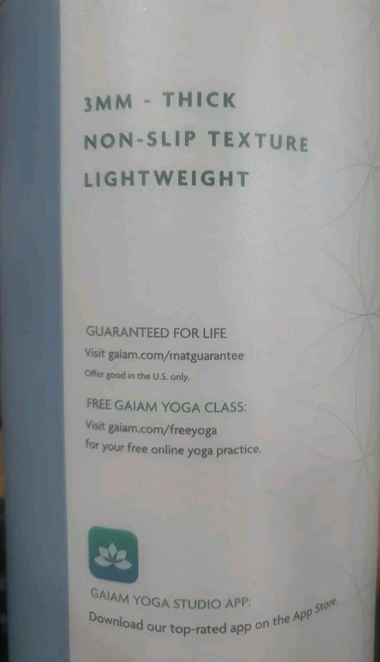 Gaiam Estera de Yoga Clásica 3MM Lago Gris Claro Ligera Portátil Antideslizante NUEVA Foto 3 de 4