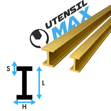 MICRO PROFILI IN OTTONE A "I" O "H" CORTA - LUNGHEZZA 1 METRO - VARIE DIMENSIONI