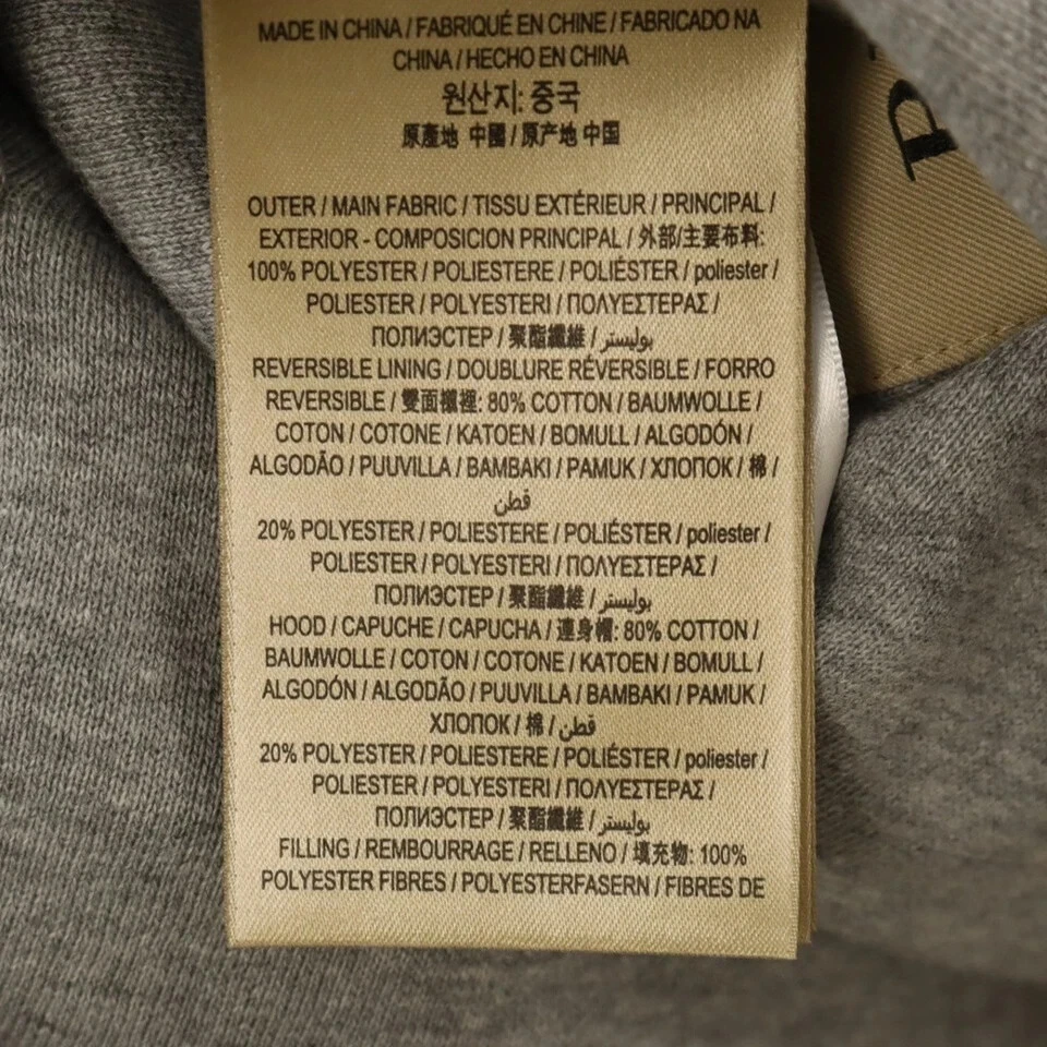 BURBERRY Giacca imbottita reversibile con cappuccio e zip verde grigio 4061070 Taglia: S