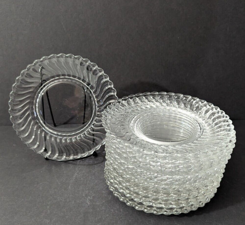 Fostoria Colony Salad Plate 7 3/8" Clear Glass Swirl Pattern - Used