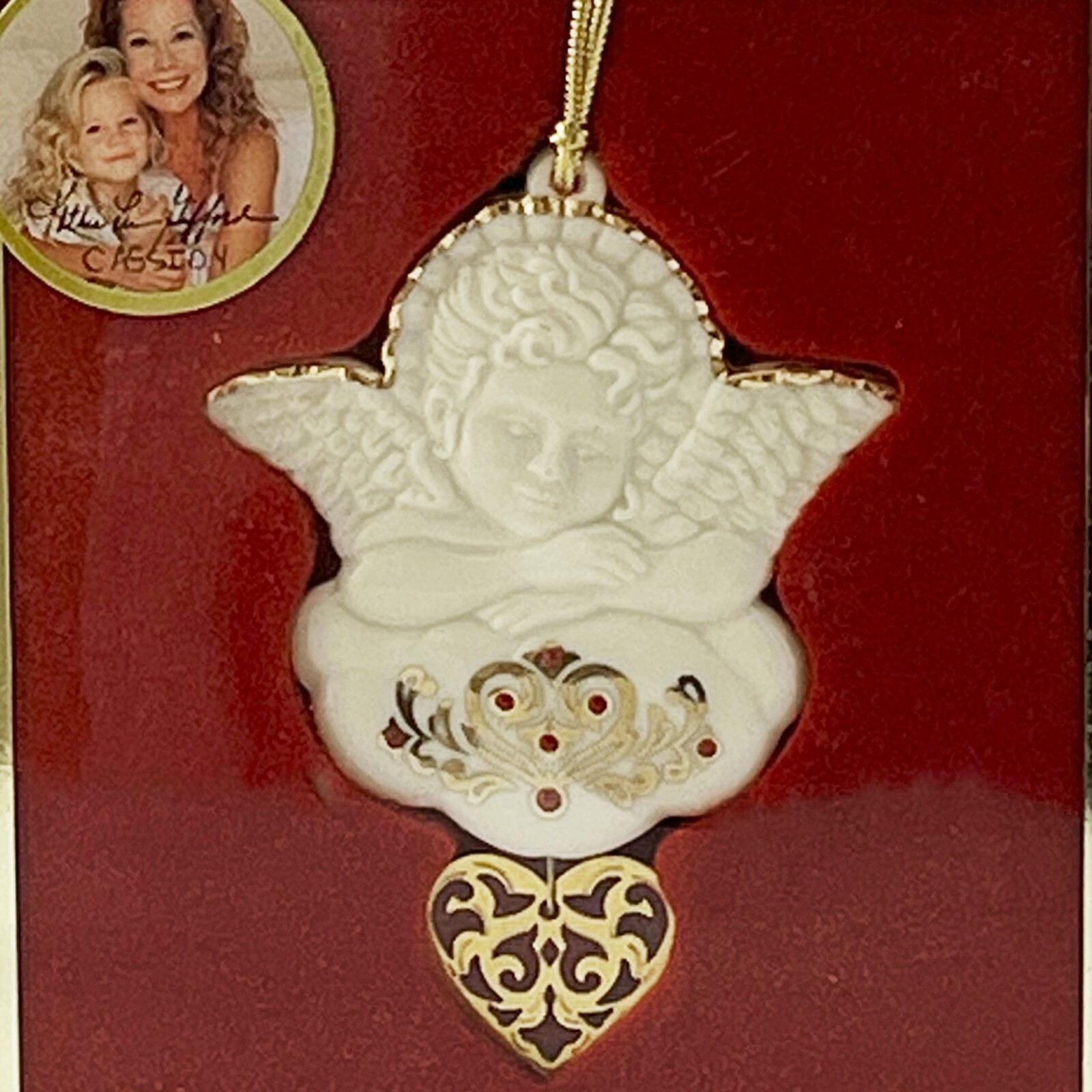 Lenox China Watching Over You Kathy Lee Gifford Xmas Ornament Jewels Angel Heart