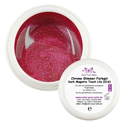 COLOR YOUR NAILS 5g Sparkle Chromegel Dunkles Magenta mit lila touch (S16) , Farbgel Magenta