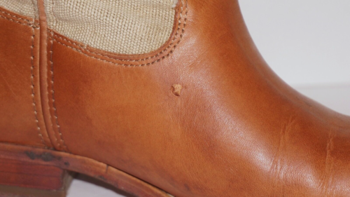 Botas FRYE Rústicas Beige Lona y Cuero Tostado Miel BOTÓN MELISSA EE. UU. 9 - Imagen 5 de 20