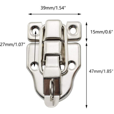 SEWACC 6-Pack Toggle Catch Lock With Screws – Durable Iron Hasp Latches For Jewelry Boxes, Toolboxes, Suitcases & Wooden Chests, Vintage Silver Finish
